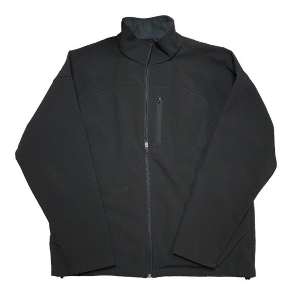 Black Lined Full Zip Warm-Up Jacket Coat by Athletech Fall Lightweight Winter